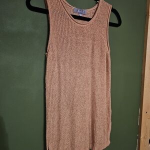 Marled Womens Woven Tank Top Pale Brownish Color